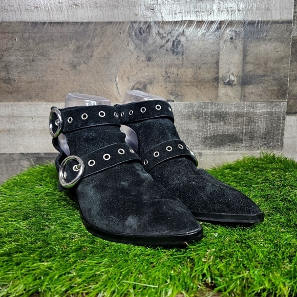 Rebecca Minkoff Kianna Black Suede Booties - Picture 1 of 9